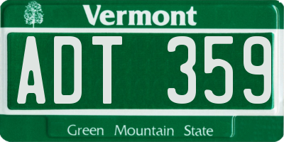 VT license plate ADT359