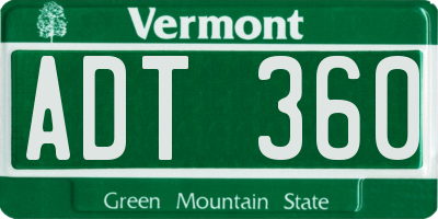 VT license plate ADT360
