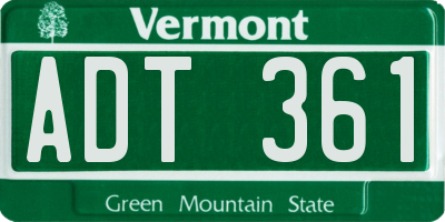 VT license plate ADT361