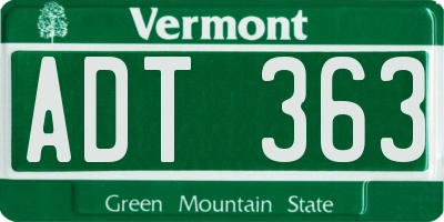 VT license plate ADT363