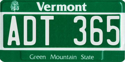 VT license plate ADT365