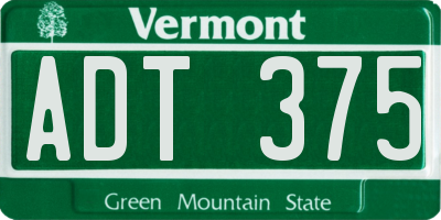 VT license plate ADT375