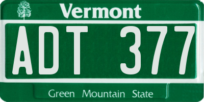 VT license plate ADT377