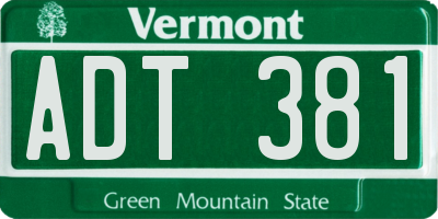 VT license plate ADT381