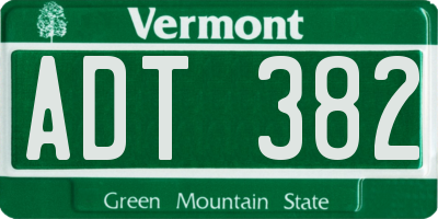 VT license plate ADT382