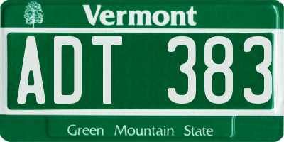 VT license plate ADT383