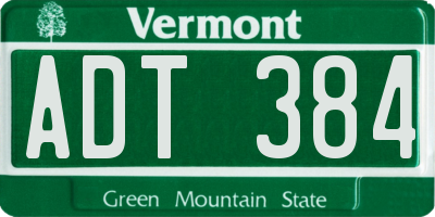VT license plate ADT384