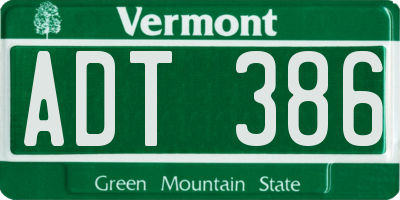 VT license plate ADT386
