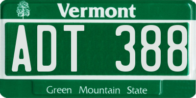 VT license plate ADT388