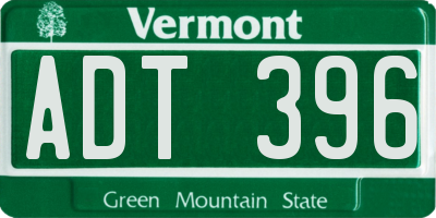 VT license plate ADT396
