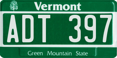 VT license plate ADT397