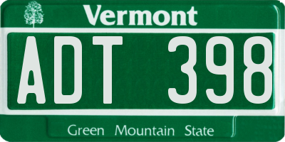 VT license plate ADT398