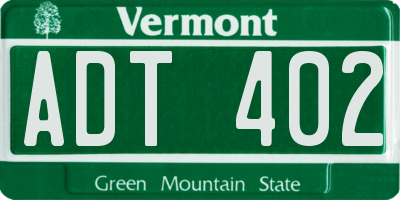 VT license plate ADT402