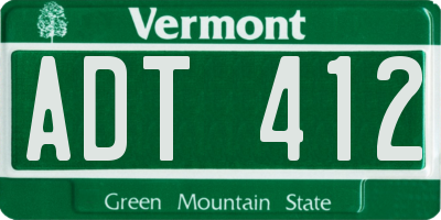 VT license plate ADT412
