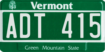 VT license plate ADT415