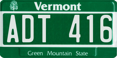 VT license plate ADT416
