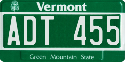 VT license plate ADT455