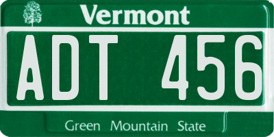 VT license plate ADT456