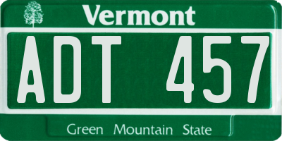 VT license plate ADT457