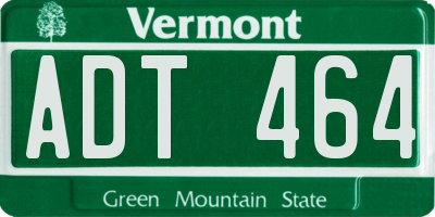 VT license plate ADT464