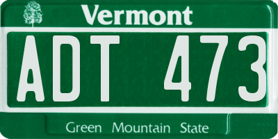 VT license plate ADT473