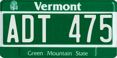 VT license plate ADT475