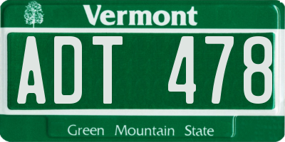 VT license plate ADT478