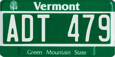 VT license plate ADT479