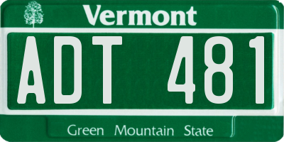 VT license plate ADT481