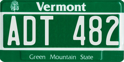 VT license plate ADT482
