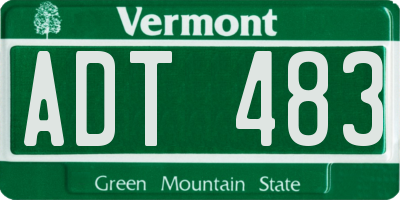 VT license plate ADT483