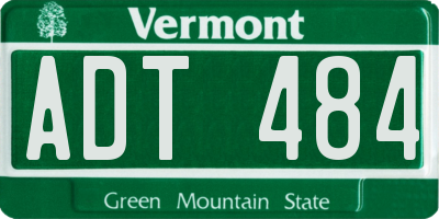 VT license plate ADT484