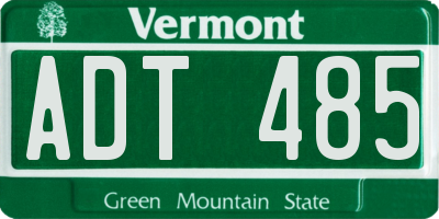VT license plate ADT485