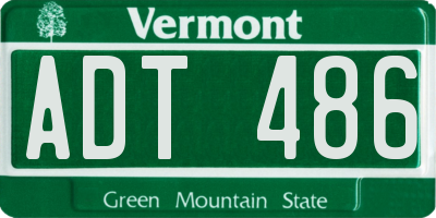 VT license plate ADT486