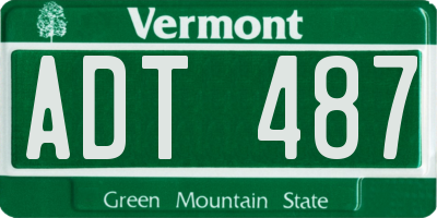 VT license plate ADT487