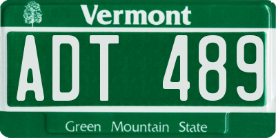 VT license plate ADT489