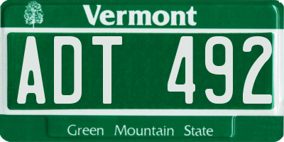 VT license plate ADT492