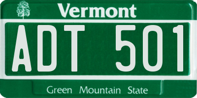 VT license plate ADT501