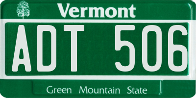 VT license plate ADT506