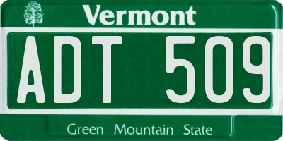 VT license plate ADT509