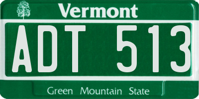 VT license plate ADT513
