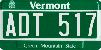 VT license plate ADT517