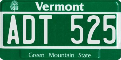 VT license plate ADT525