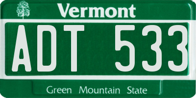 VT license plate ADT533