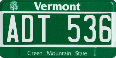 VT license plate ADT536