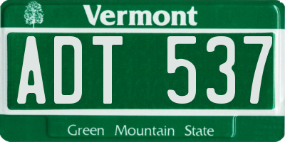 VT license plate ADT537