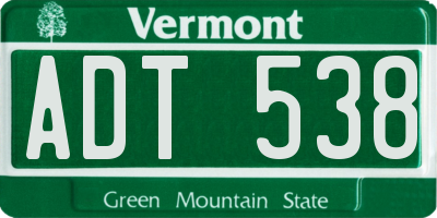 VT license plate ADT538