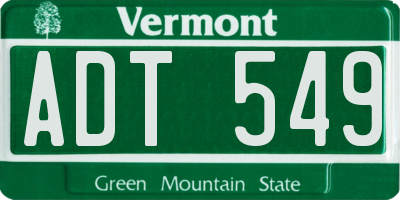 VT license plate ADT549