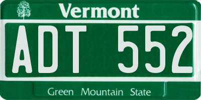 VT license plate ADT552