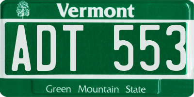 VT license plate ADT553